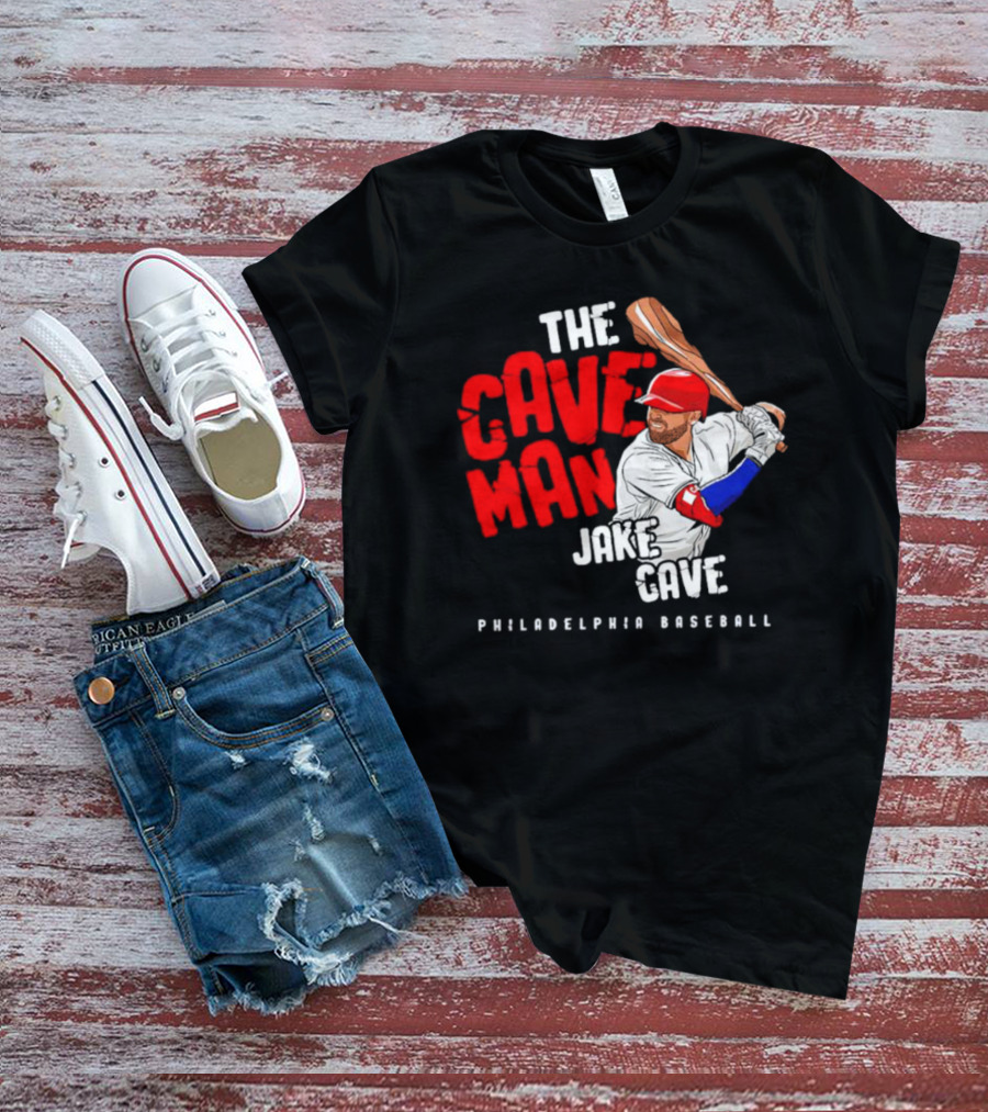 Jake Cave The Caveman Philadelphia Baseball Player T-Shirt