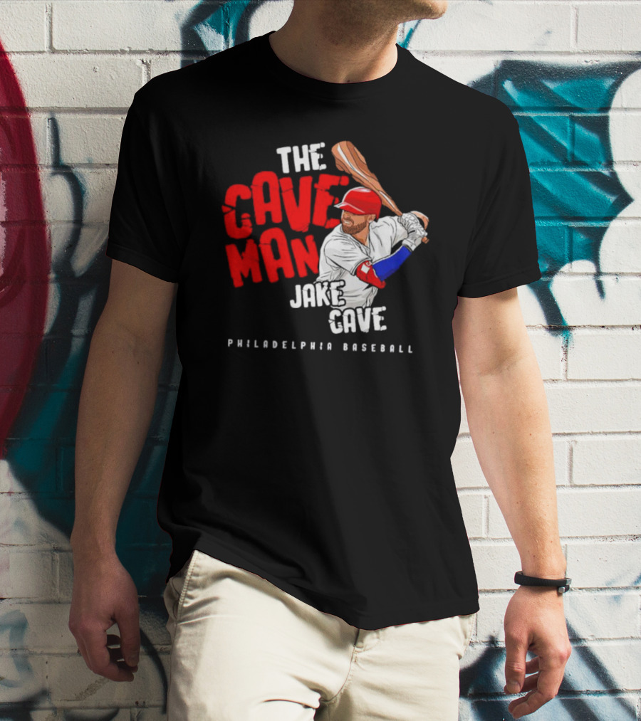 Jake Cave The Caveman Philadelphia Baseball Player T-Shirt