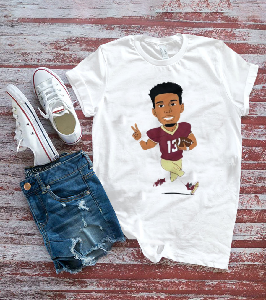 Jordan Travis II Cartoon Football Character Number 13 T-Shirt