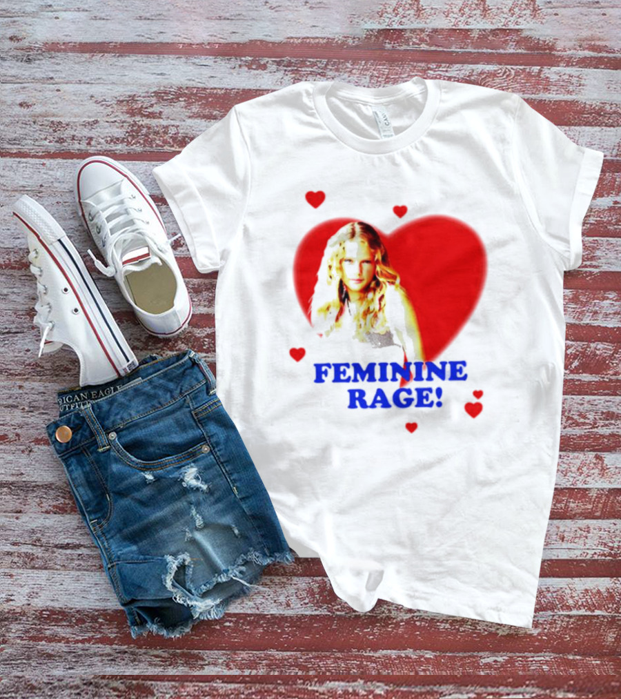 Sabrina Carpenter Feminine Rage Red Heart Iconic Look T-Shirt