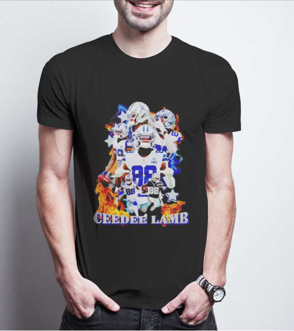 CEEDDEE LAMB 88 Cowboys Fire Stars Collage T-Shirt