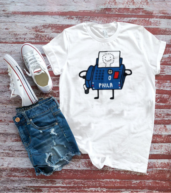 Tyrese Fax-Ey Phila Blue Fax Machine Character T-Shirt