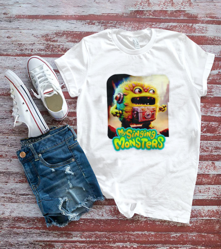 My Singing Monsters Colorful Furry Creature With Camera T-Shirt