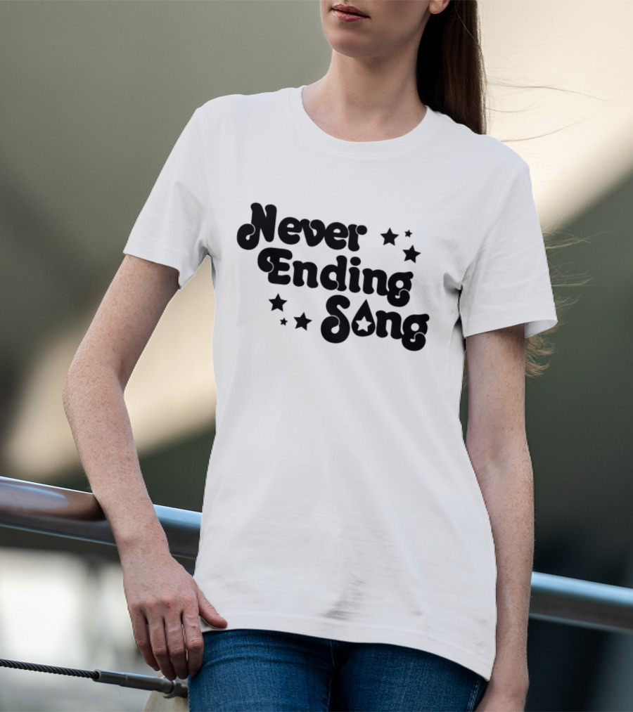 Never Ending Song With Retro Star Accents T-Shirt