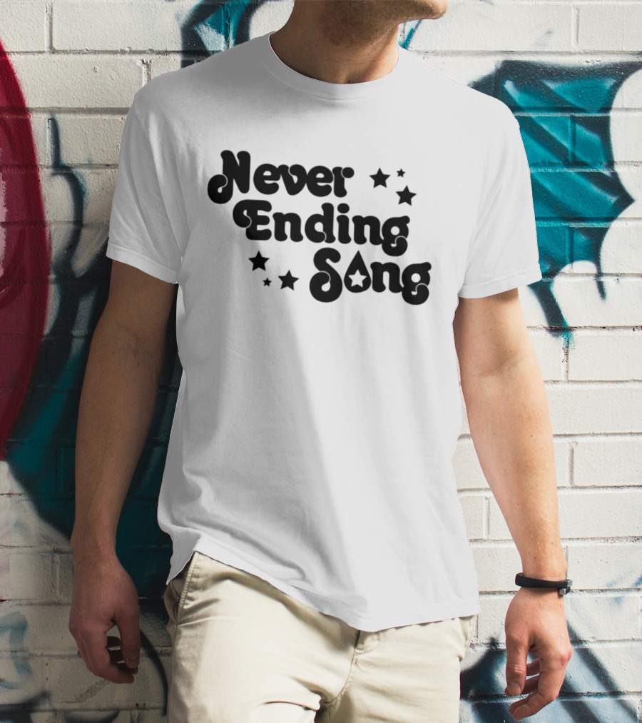 Never Ending Song With Retro Star Accents T-Shirt