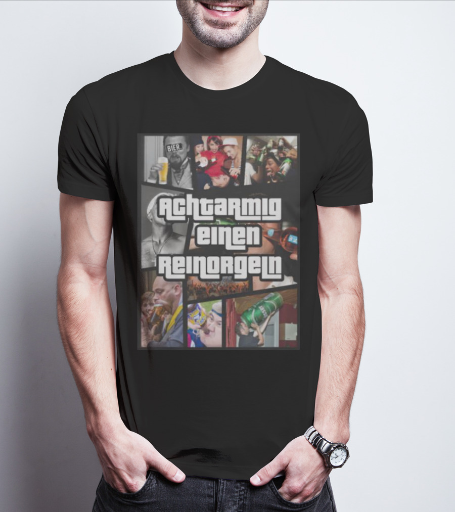 Achtarmig Einen Reinorgeln Bier Party Collage T-Shirt
