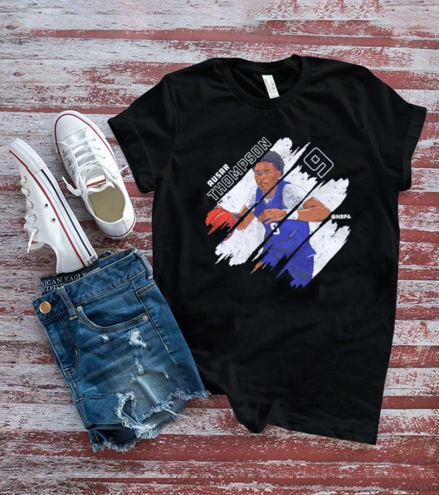 Ausar Thompson 9 Detroit Basketball Stripes NBPA T-Shirt