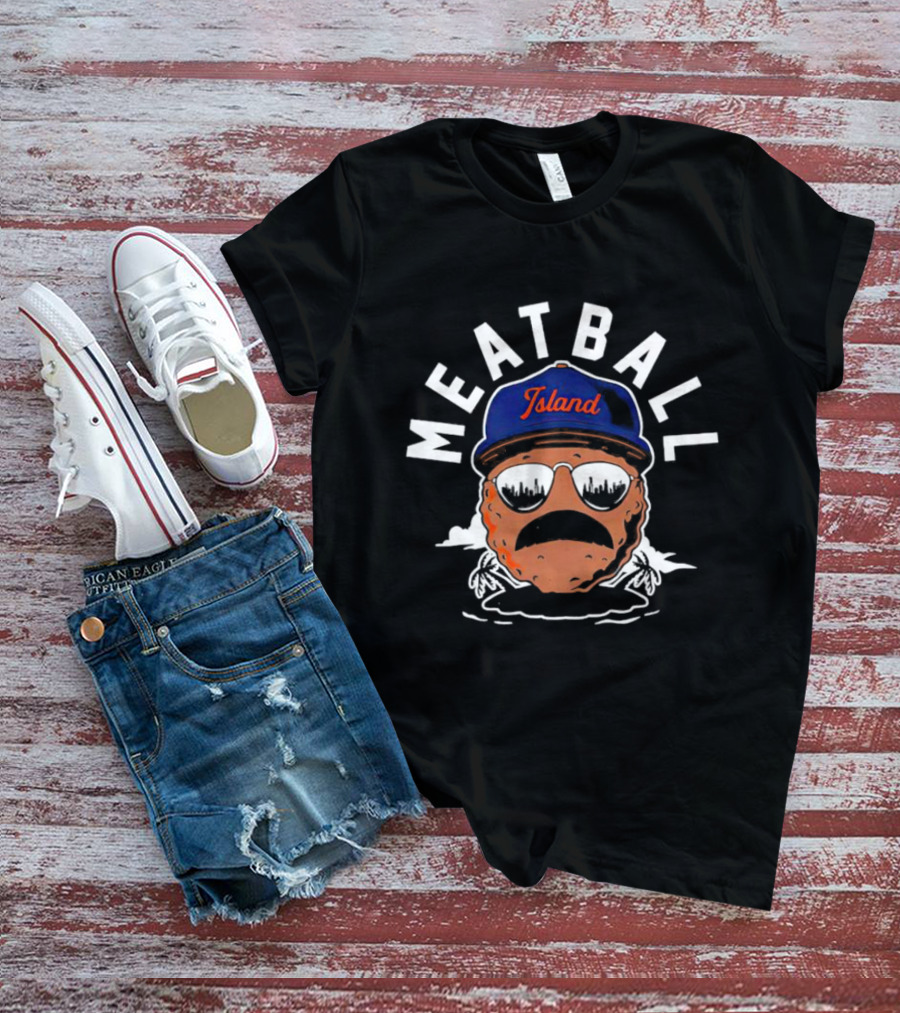 Meatball Island Chicago Skyline Mustache Hat T-Shirt