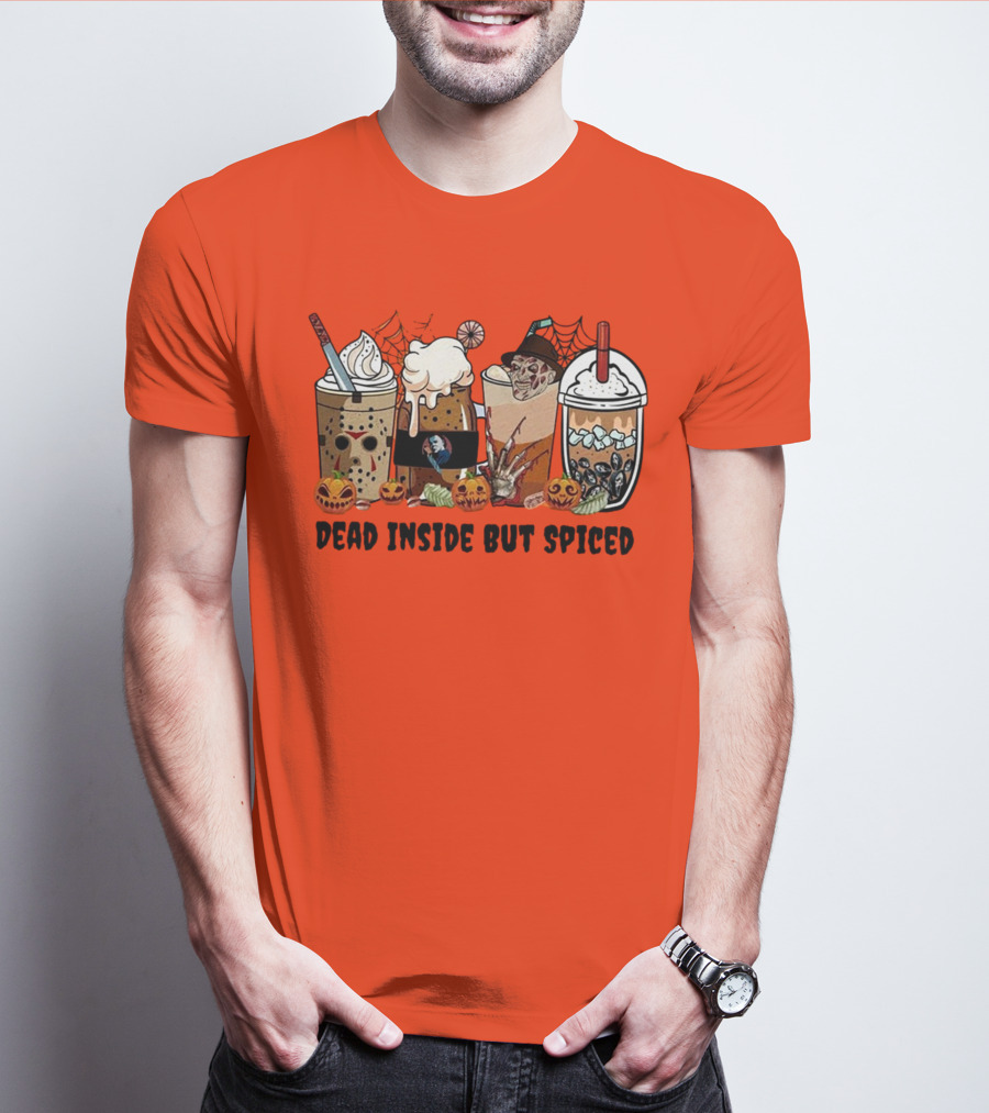 Dead Inside But Spiced Halloween Spooky Pumpkin Latte T-Shirt