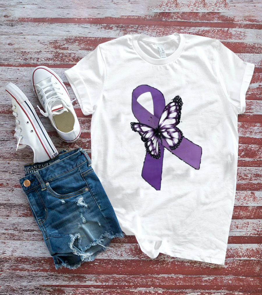 International Overdose Awareness Day Purple Butterfly T-Shirt