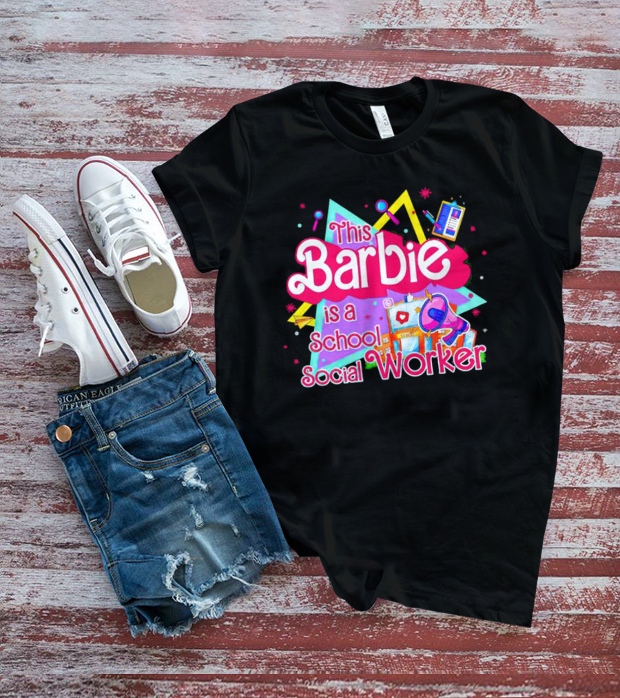 This Barbie Is A School Social Worker Retro 80s Educational T-Shirt