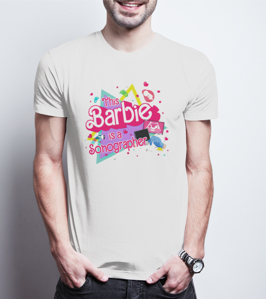 This Barbie Is A Sonographer With Hearts And Ultrasound Icons T-Shirt