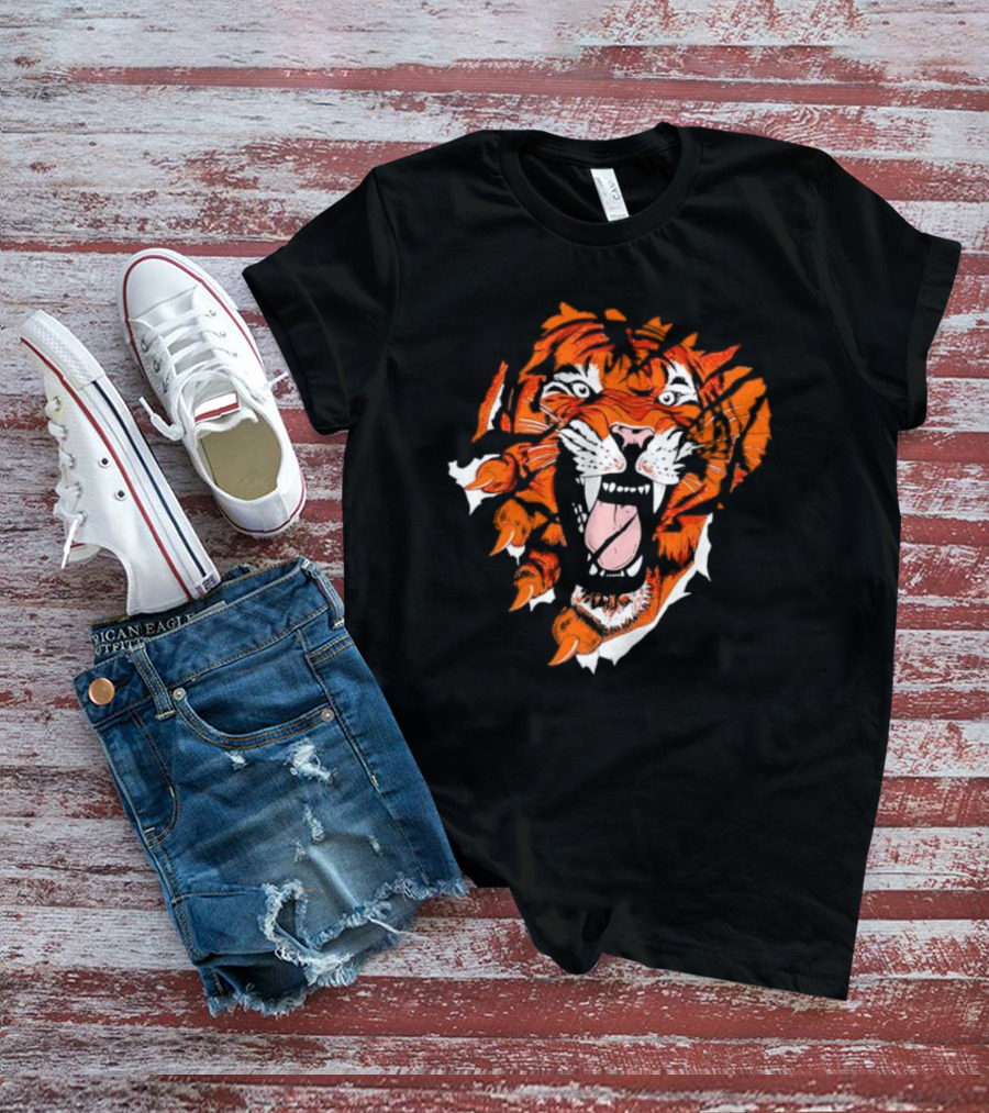 Cincinnati Bengals Roaring Tiger Face T-Shirt