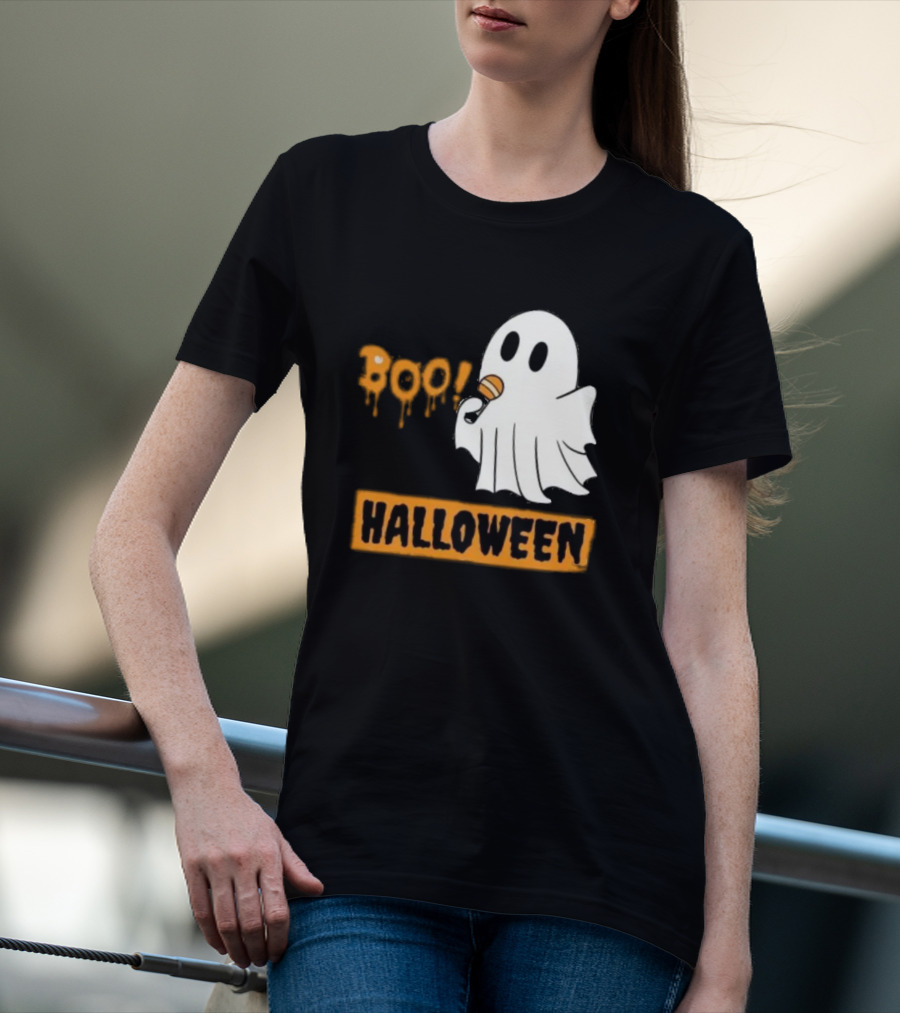 Happy Halloween Boo Cute Singing Ghost Halloween T-Shirt