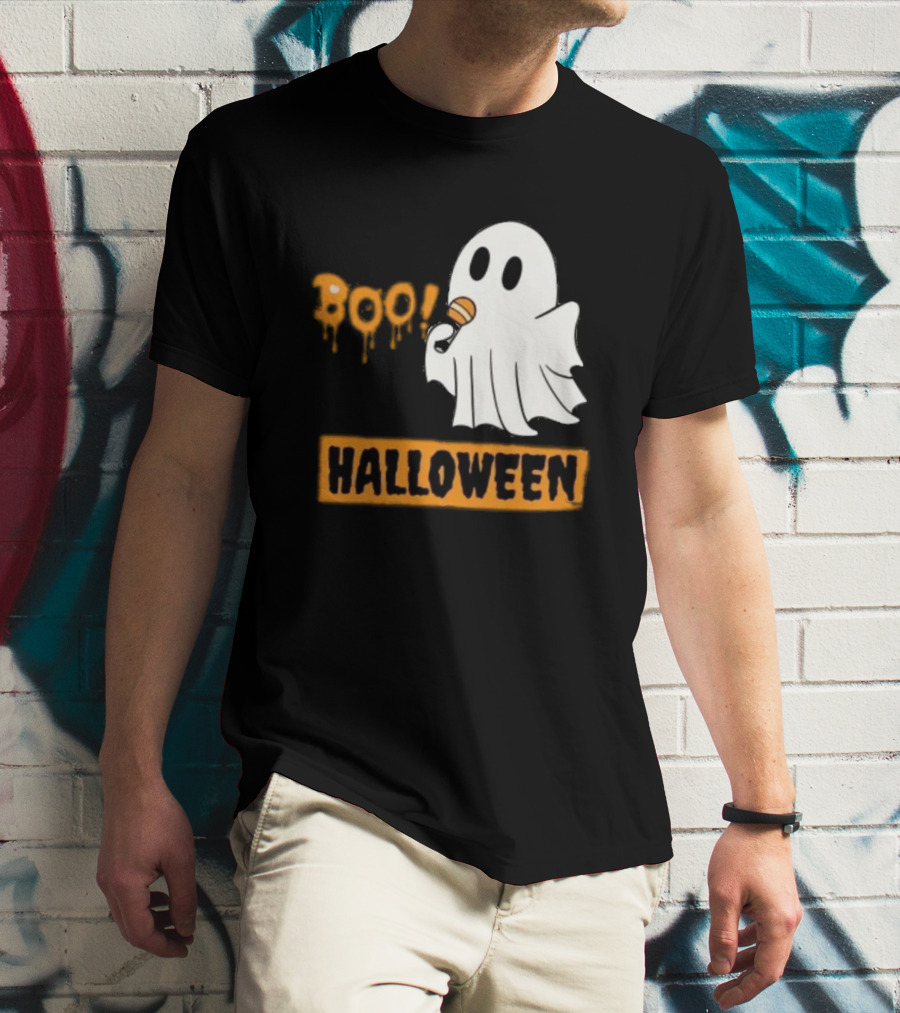 Happy Halloween Boo Cute Singing Ghost Halloween T-Shirt