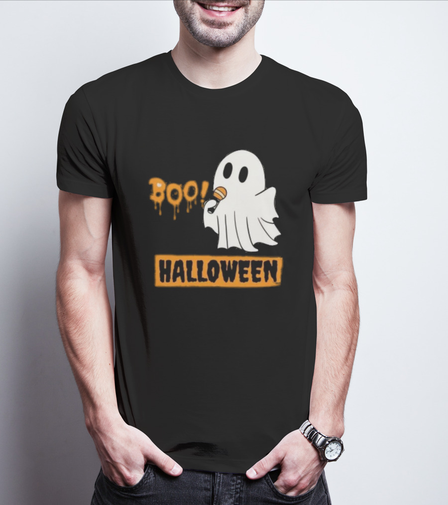 Happy Halloween Boo Cute Singing Ghost Halloween T-Shirt