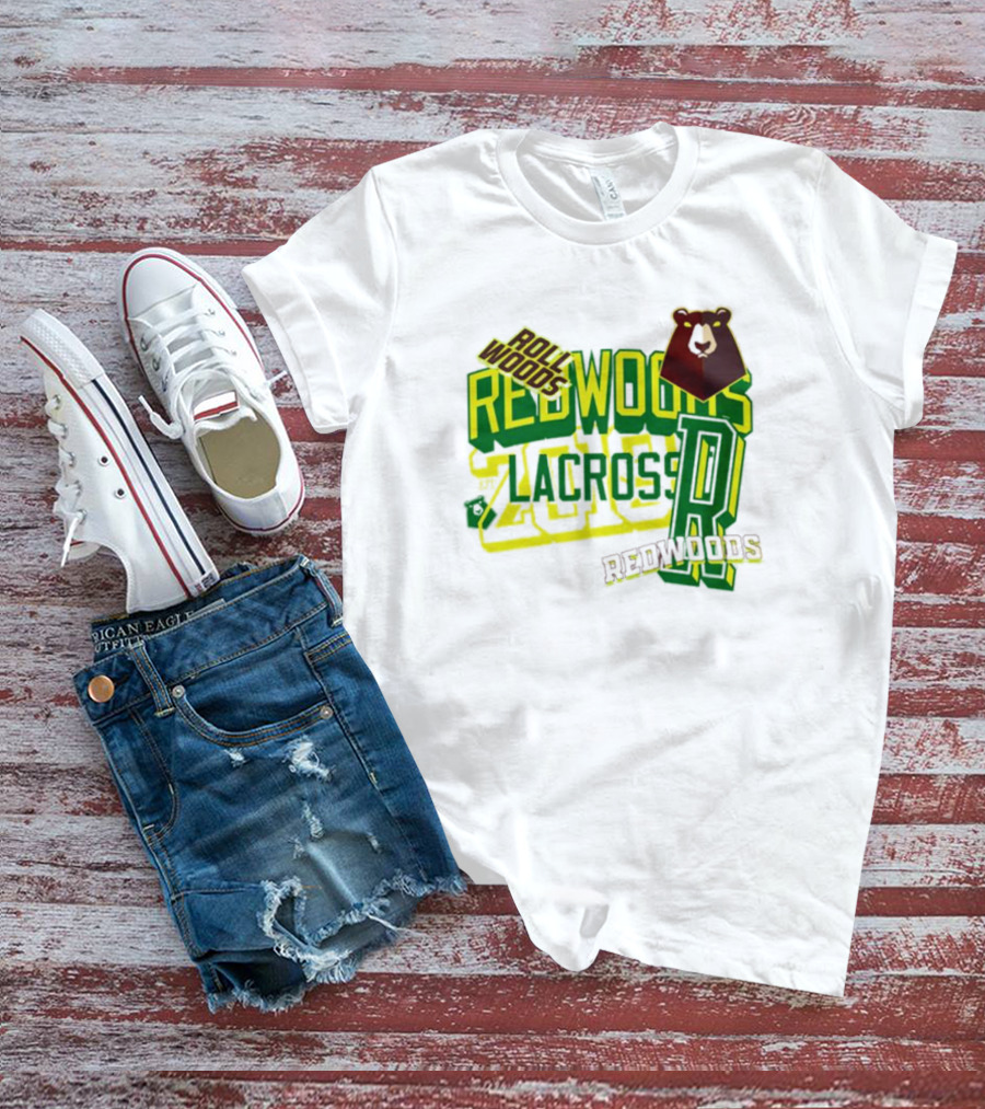 Roll Woods Redwoods Lacrosse Bear T-Shirt