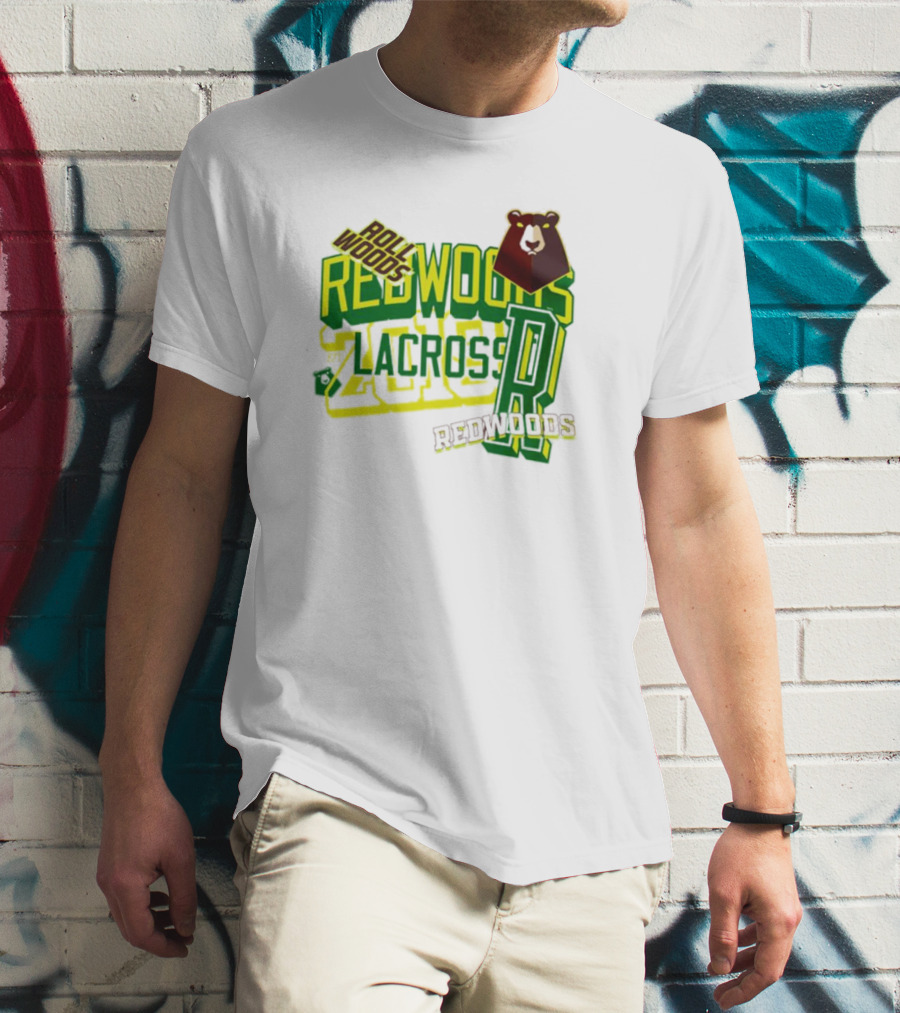 Roll Woods Redwoods Lacrosse Bear T-Shirt