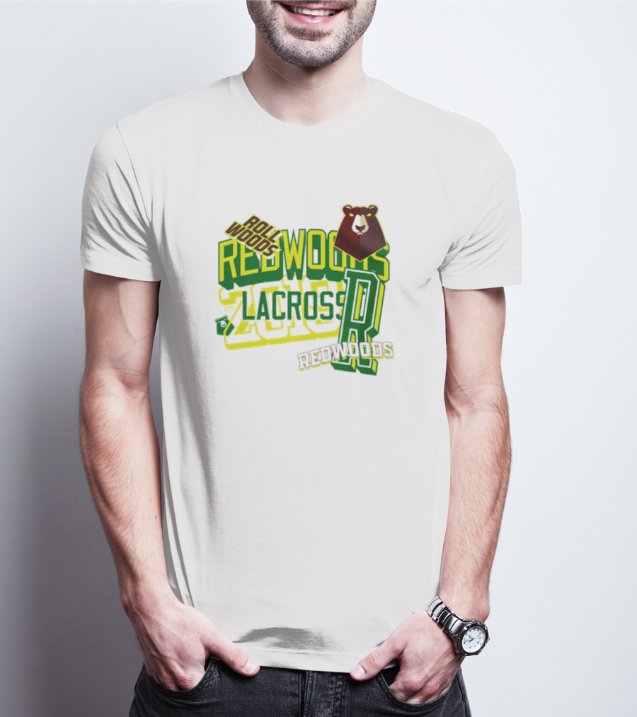 Roll Woods Redwoods Lacrosse Bear T-Shirt