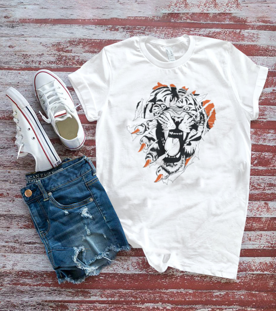 Sports Cin Roar Bengal Lion Head Roaring T-Shirt