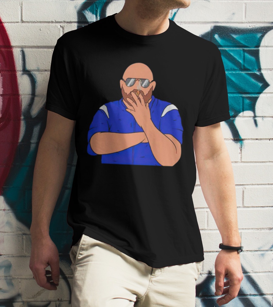 Brian Daboll Smoking Cigar In Blue Jacket Iconic T-Shirt