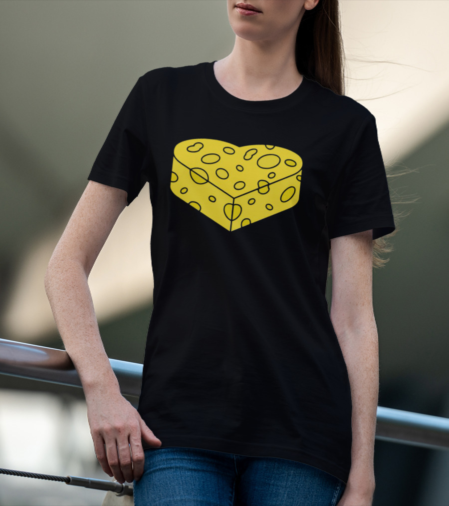 Cheesehead Love Heart-Shaped Cheese Block T-Shirt