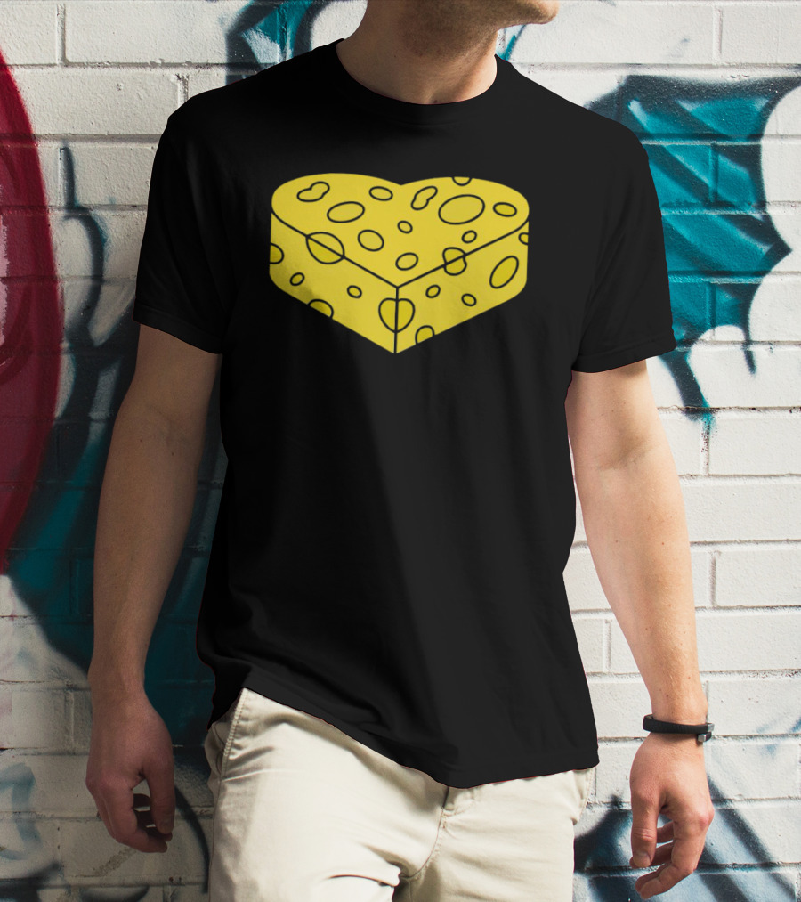 Cheesehead Love Heart-Shaped Cheese Block T-Shirt