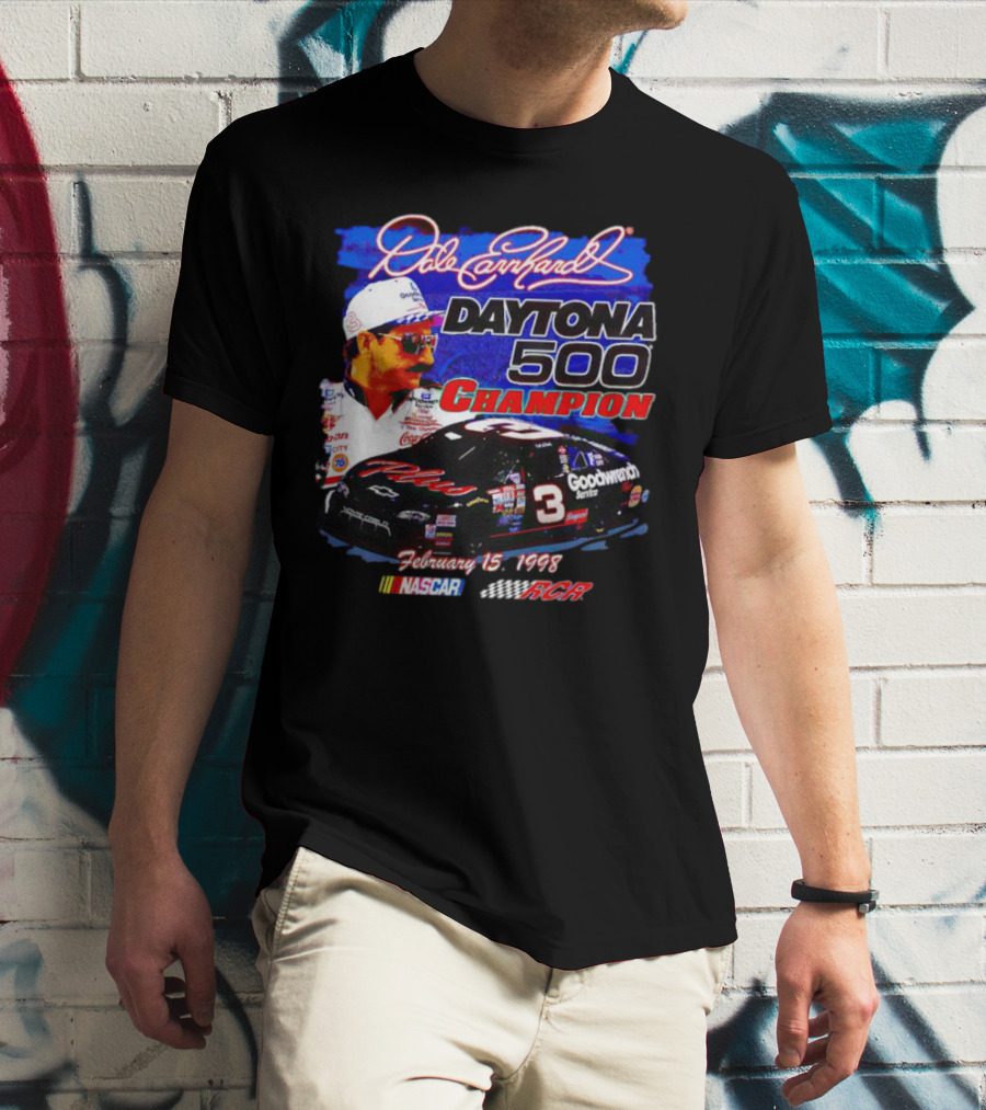 Dale Earnhardt Daytona 500 Champion February 15 1998 NASCAR RCR T-Shirt