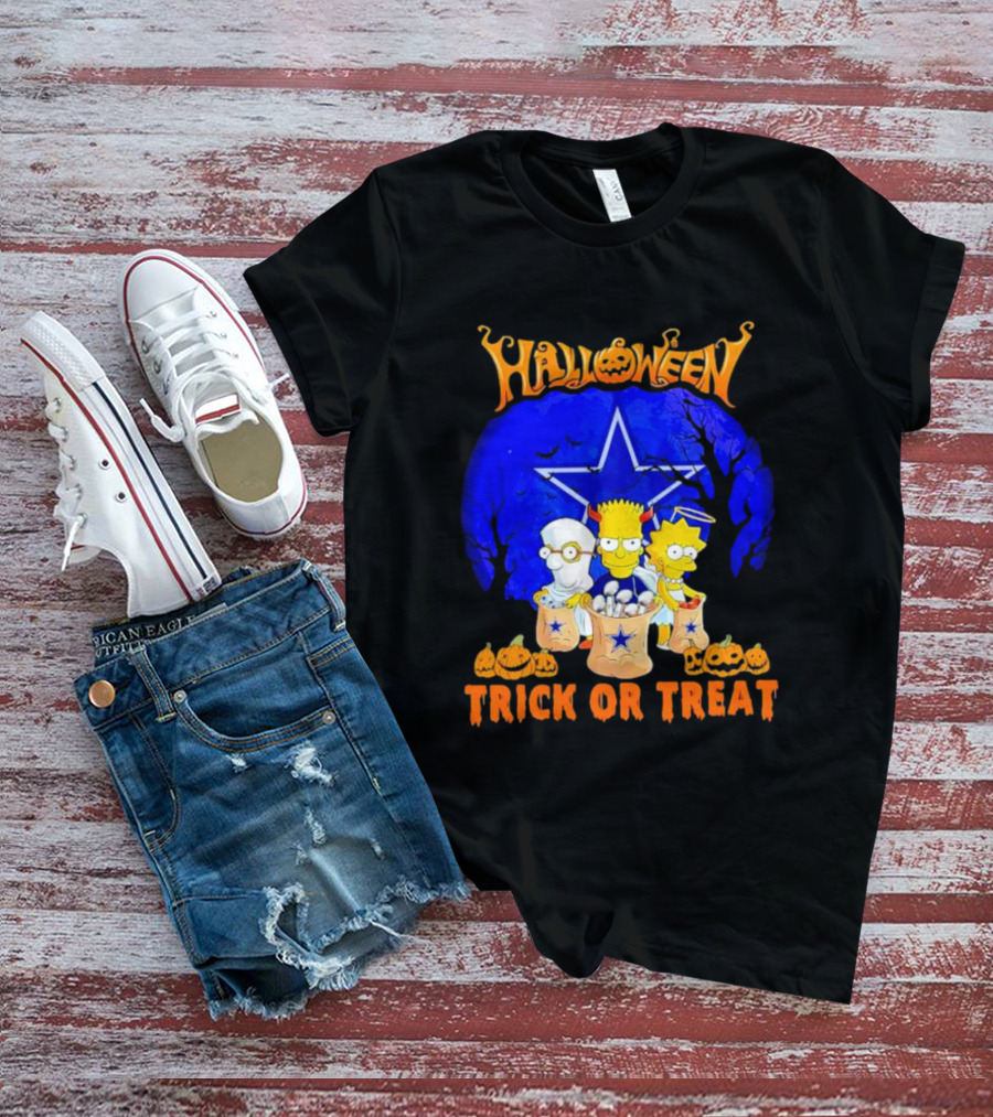 Halloween Dallas Cowboys Simpsons Trick Or Treat T-Shirt