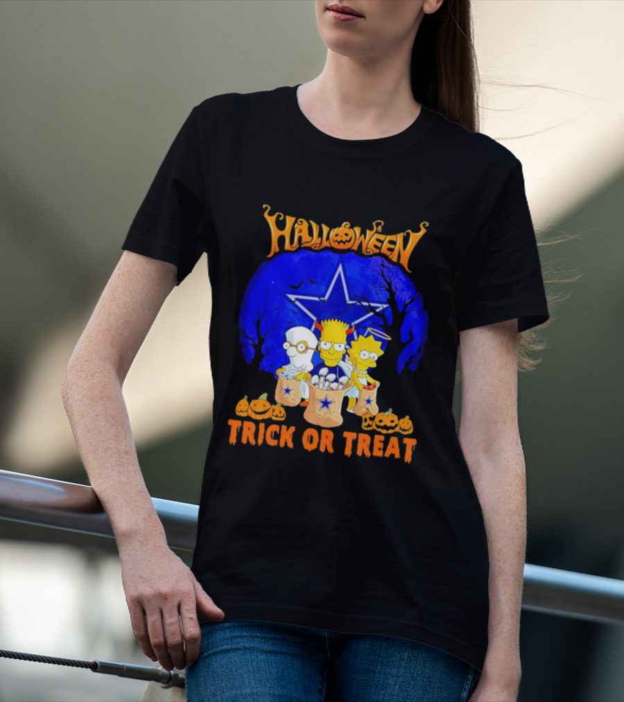 Halloween Dallas Cowboys Simpsons Trick Or Treat T-Shirt