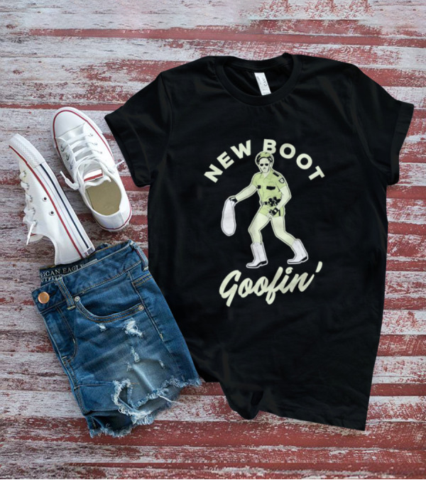 New Boot Goofin' Retro Inspired Law Enforcement Character In Sunglasses And White Boots T-Shirt
