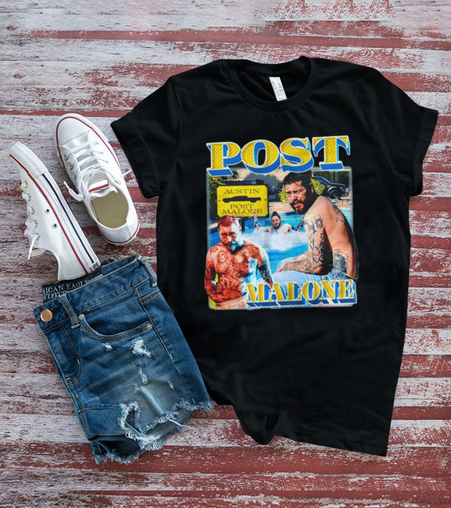 POST MALONE AUSTIN VINTAGE POOL TATTOO T-Shirt