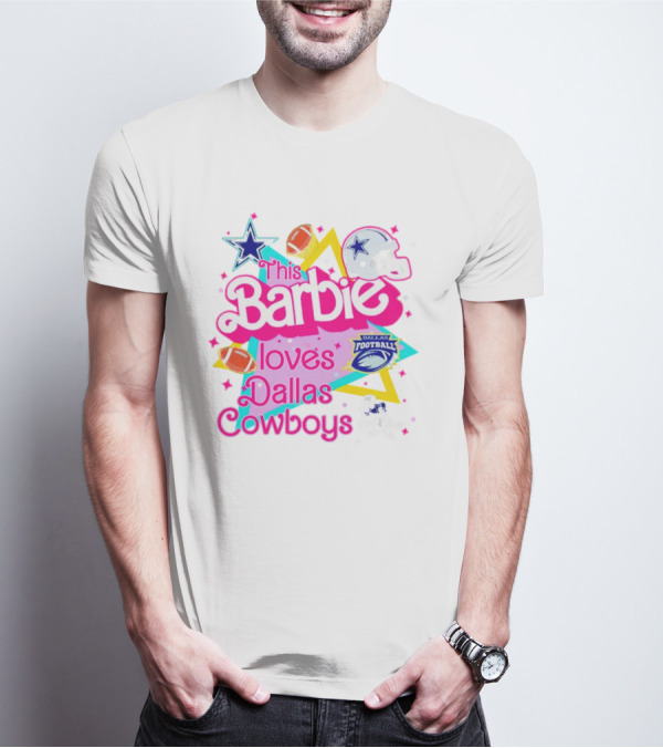 This Barbie Loves Dallas Cowboys Star Helmet Football T-Shirt