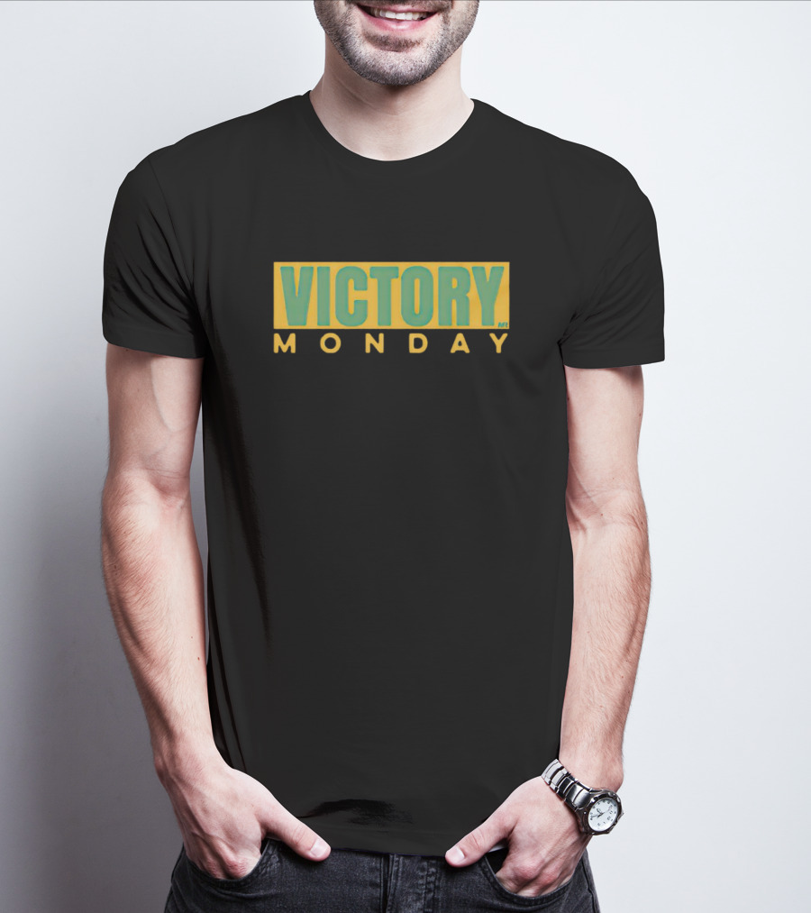Victory Monday Green And Yellow Football Fan T-Shirt