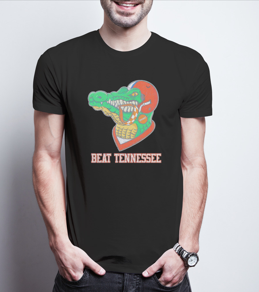 Beat Tennessee Florida Gators Football Smokey Helmet T-Shirt