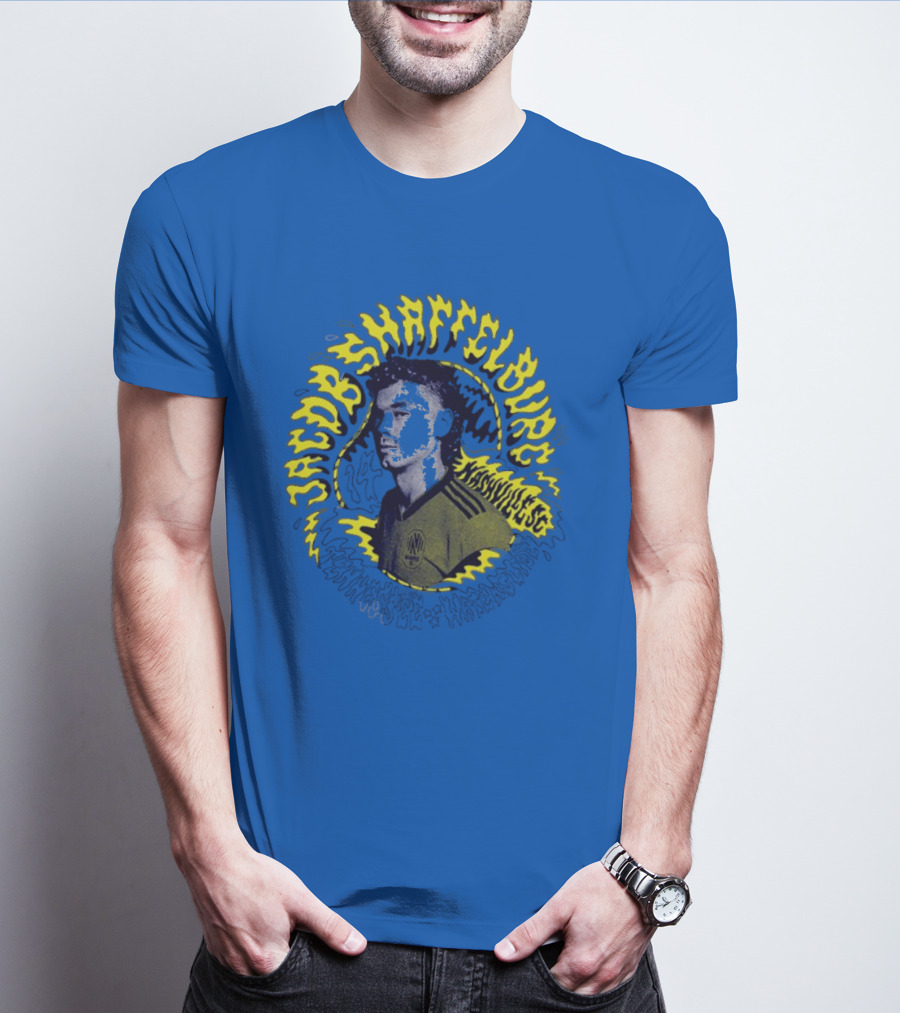 Nashvillesc Jacob Shaffelburg Yellow Lightning Silhouette Tennessee T-Shirt