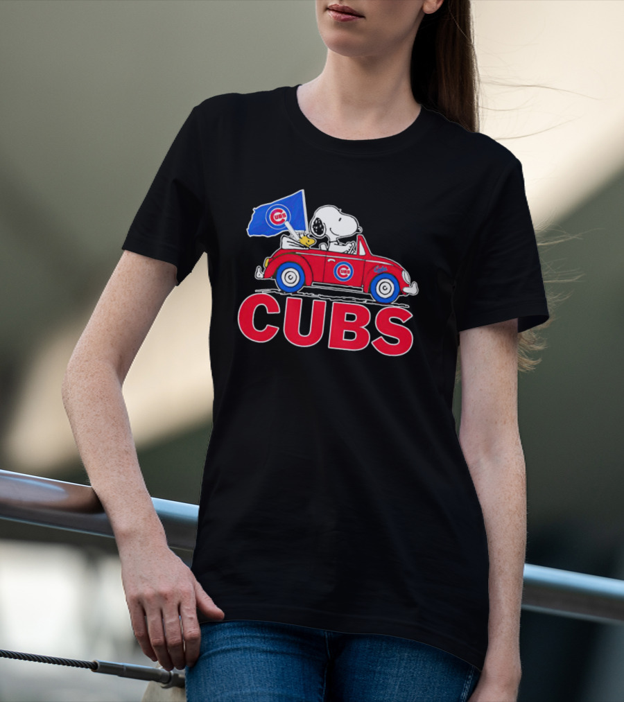 Snoopy Woodstock Chicago Cubs Car Adventure T-Shirt