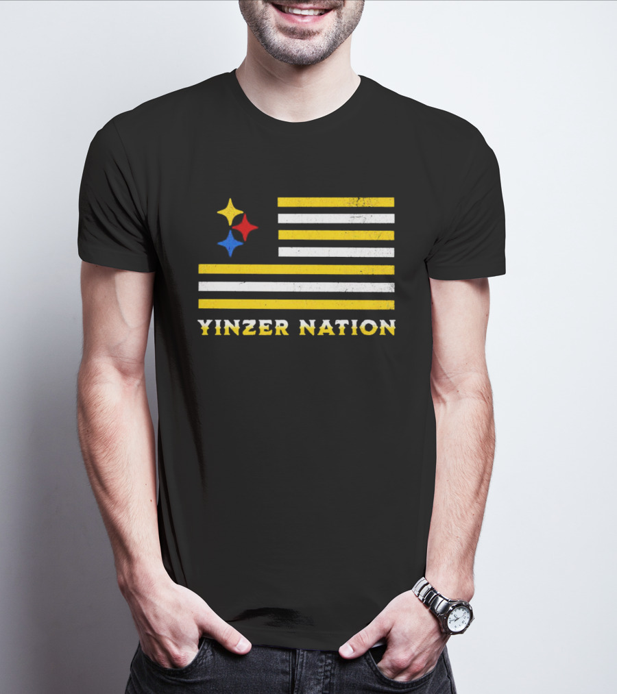 Yinzer Nation Steelers Flag T-Shirt
