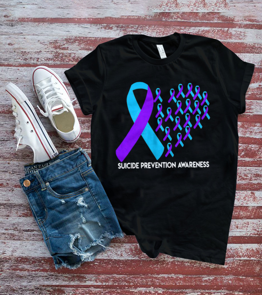 Suicide Prevention Awareness Ribbon Heart T-Shirt