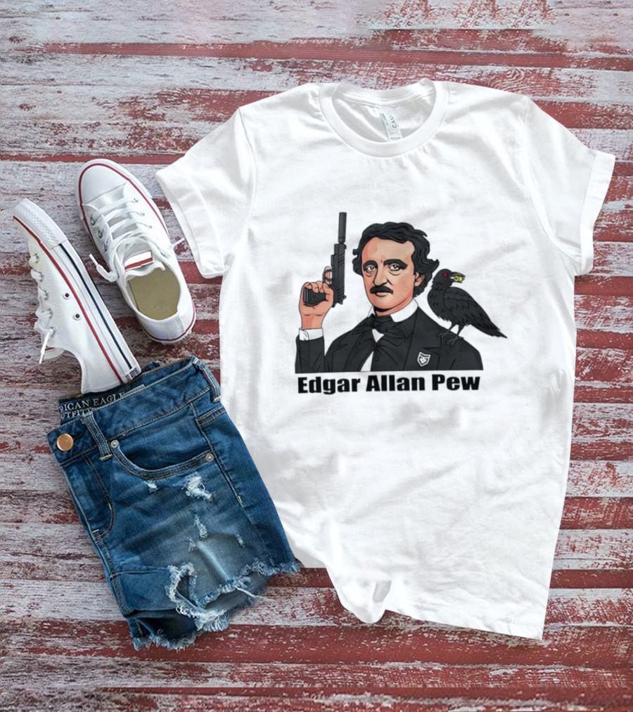 Edgar Allan Pew Raven Gun T-Shirt
