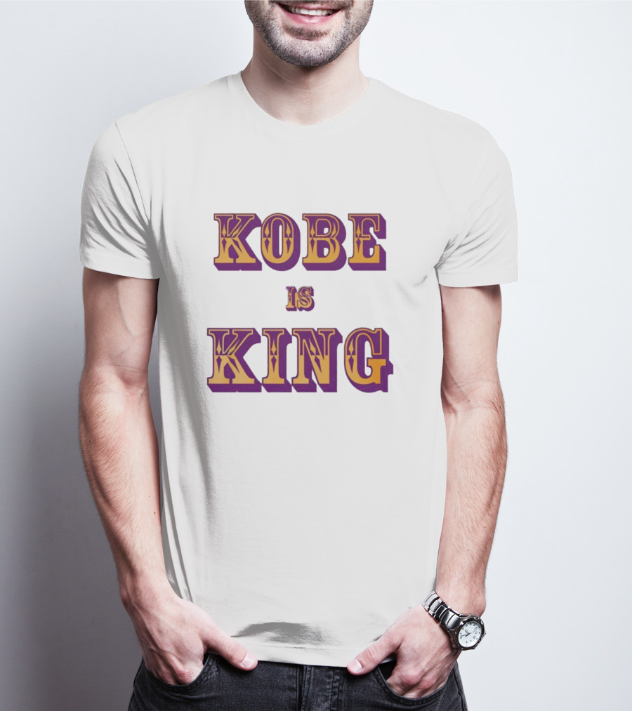 Kobe Is King Purple Gold Text T-Shirt