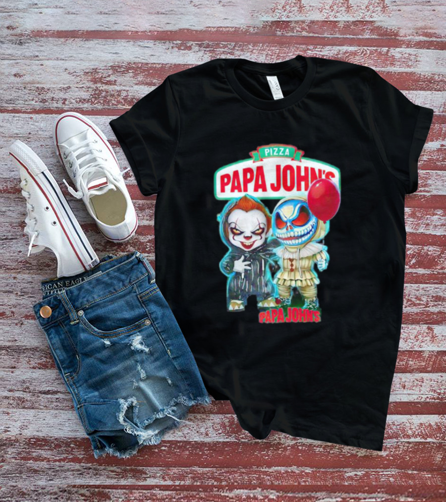 Papa John’s Pennywise Jack Skellington Halloween Pizza Balloon T-Shirt