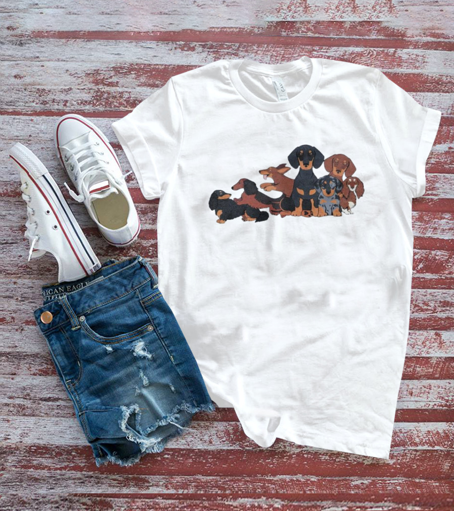 The Kentucky Dachshund Multicolored Dog Group T-Shirt