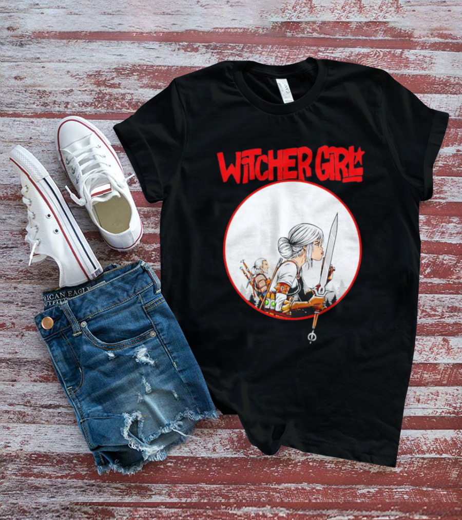 Witcher Girl Sword Arts Iconic Fantasy Character Scene T-Shirt