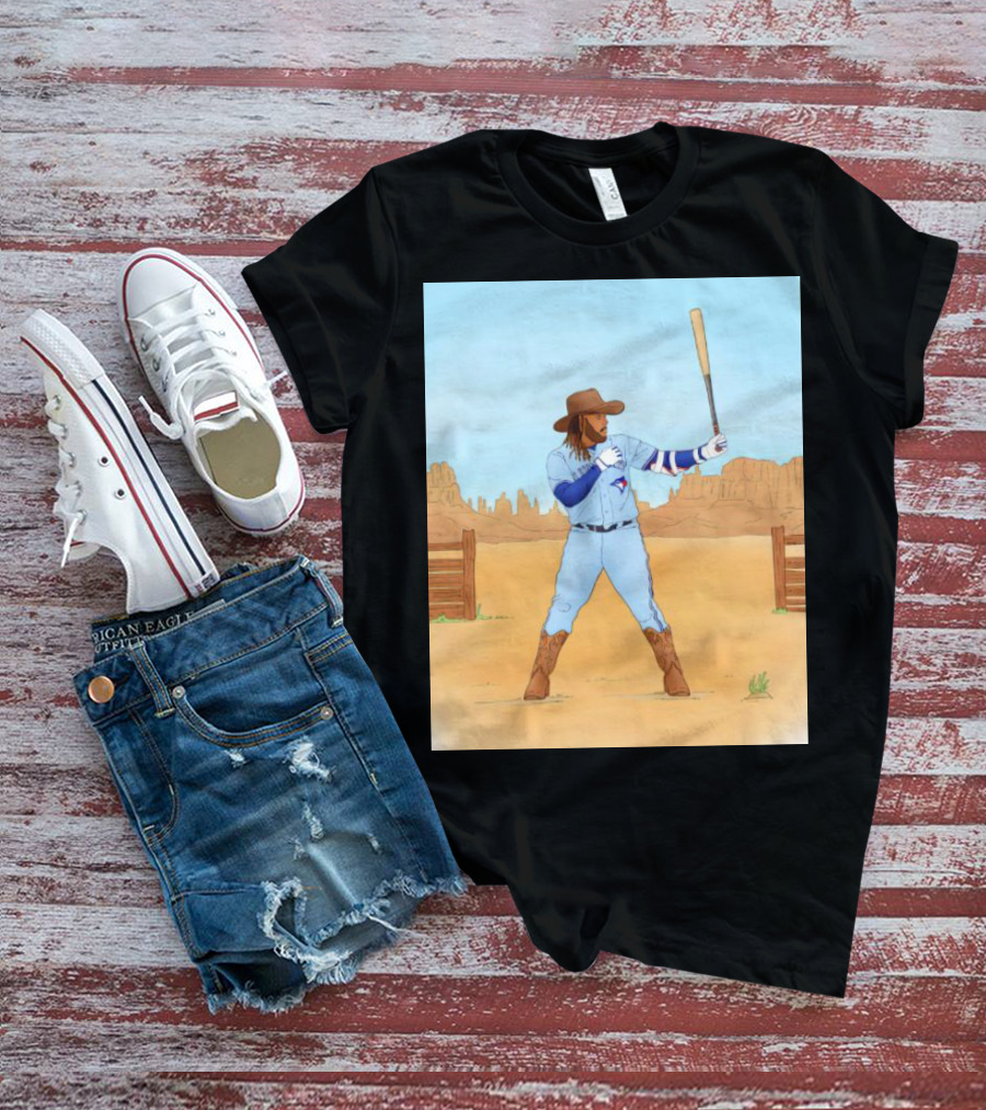Blue Jays Vladimir Guerrero Jr. Cowboy Desert Baseball Scene T-Shirt