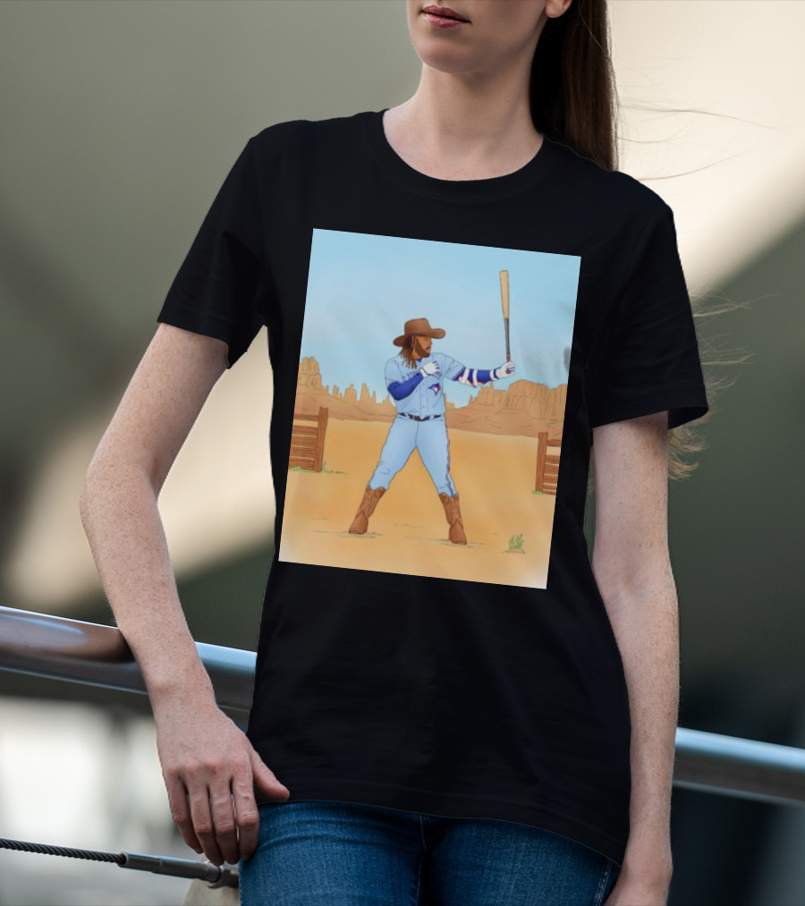 Blue Jays Vladimir Guerrero Jr. Cowboy Desert Baseball Scene T-Shirt