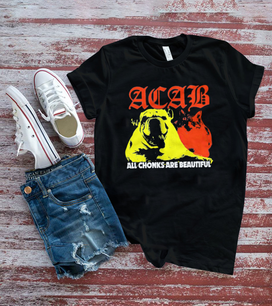 ACAB Bulldog All Chonks Are Beautiful Yellow Red T-Shirt