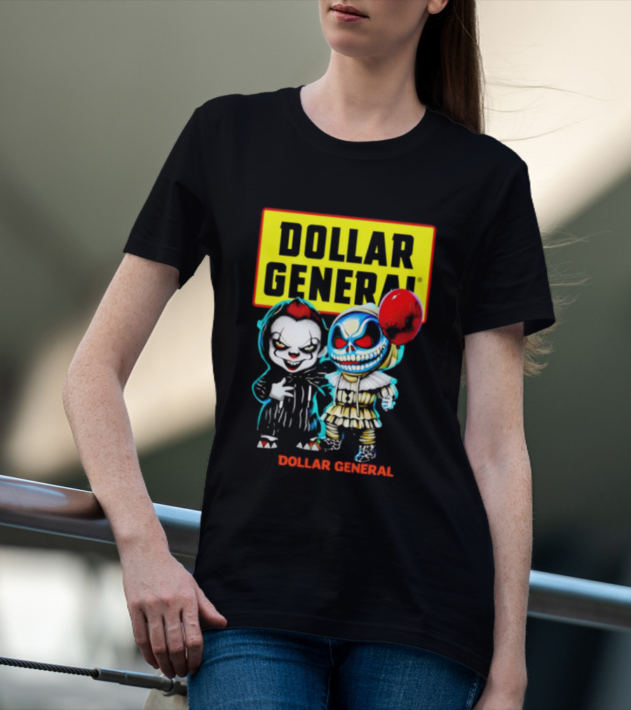 Dollar General Halloween Pennywise And Jack Skellington Crossover T-Shirt