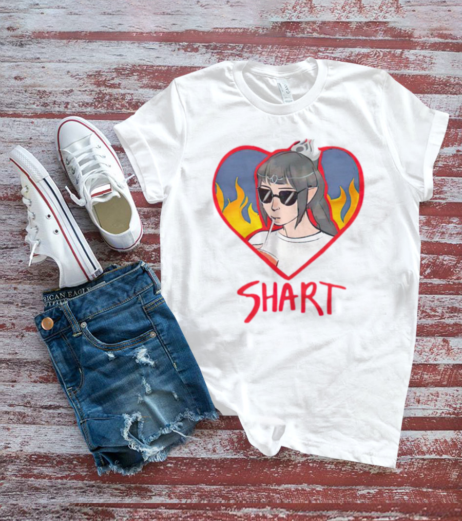 Shart Heart Sunglasses Flame Princess T-Shirt