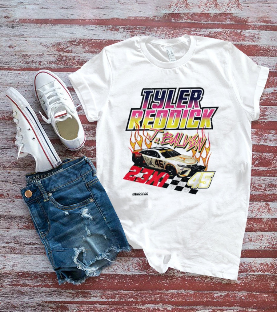 Tyler Reddick J Balvin 23XI Racing NASCAR 45 Flames T-Shirt